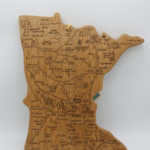 Totally Bamboo Destination Minnesota State Shaped Serving And Cutting Board