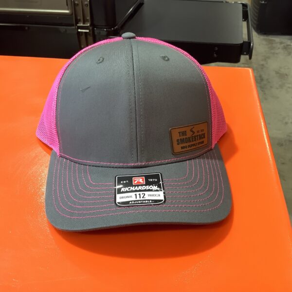 The Smokestack Pink Leather Patch Hat