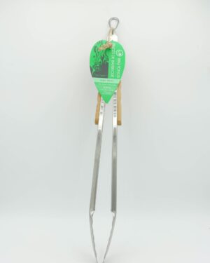 Outset Verde Stainless Steel Locking Tongs With Bamboo Handle
