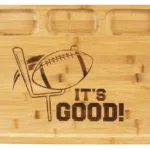 Totally Bamboo 3 Well Kitchen Prep Cutting Board W/"it's Good" Football Engraving