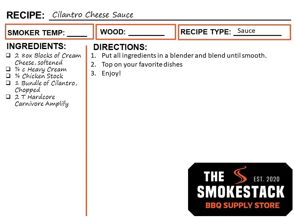 Cilantro Cheese Sauce